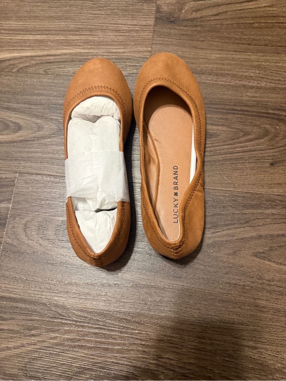 Lucky Brand Women’s Cognac Ballet Flats